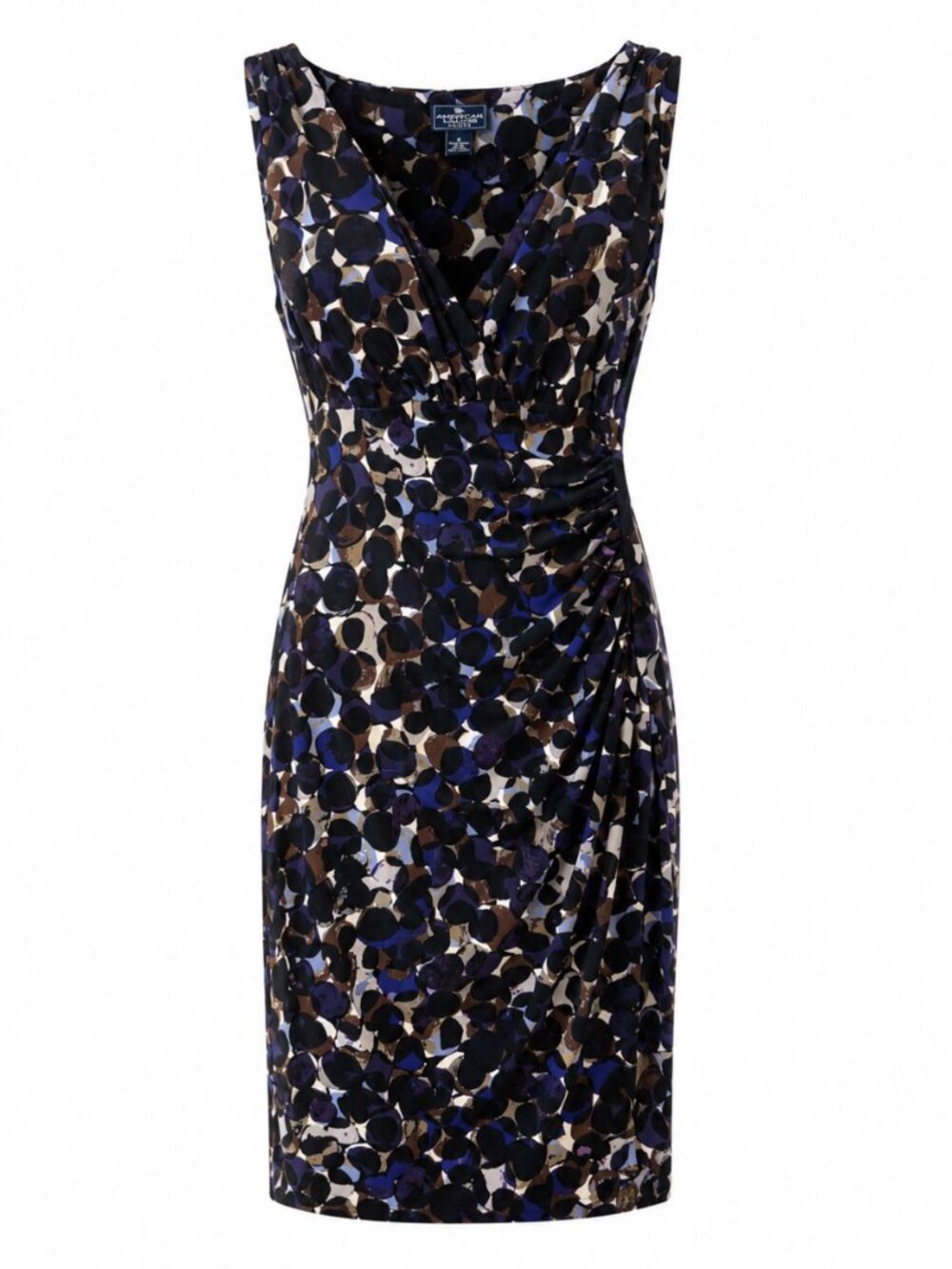 💖 2/40 American Living Abstract Faux Wrap Midi Dress Size 6